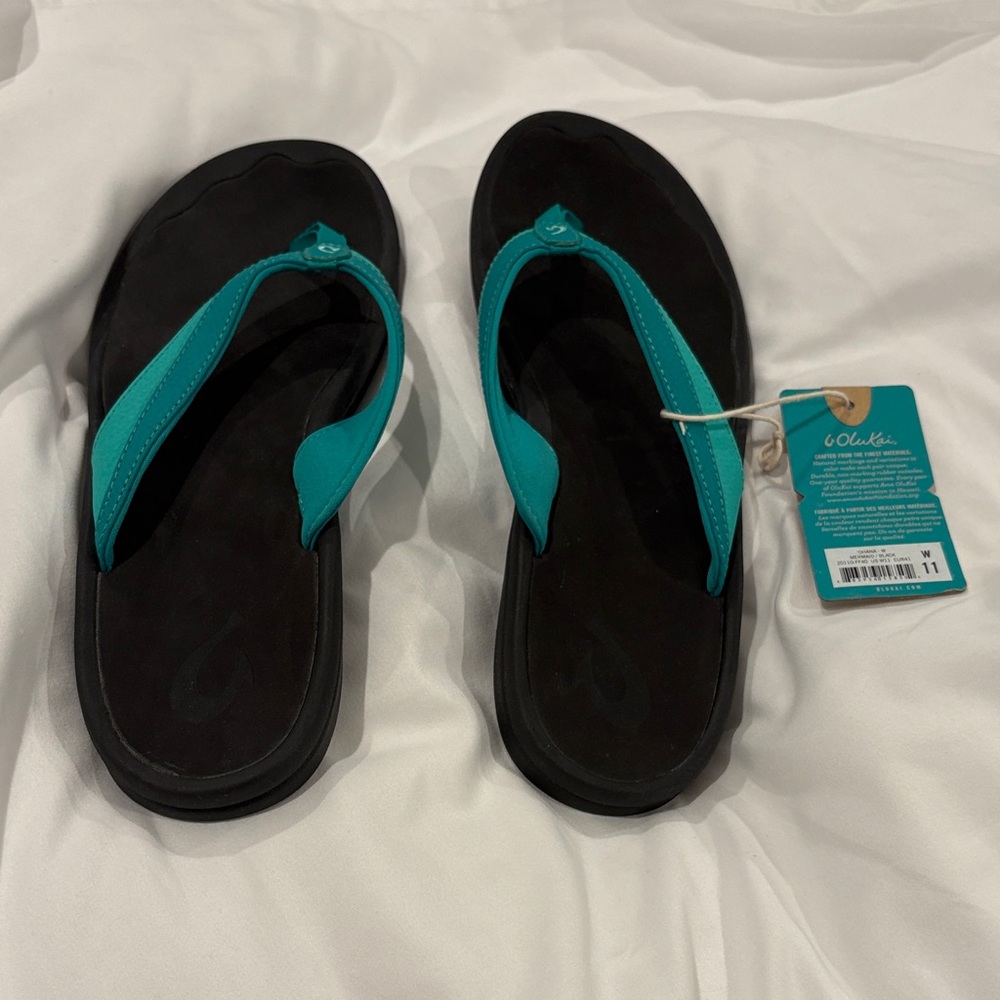 OluKai Women's Sandals - Black and Teal